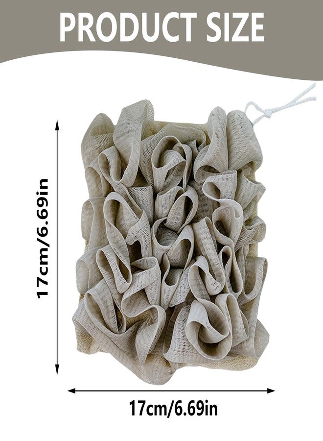 QIYUDA 2pcs Loofah Cloth for Bar Soap, Loofah Washcloth Shower Ball 2-in-1 (Gray and Brown) - Image 2